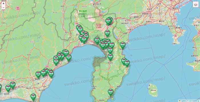 静岡県の業務スーパーの店舗地図