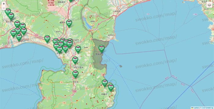 静岡県の業務スーパーの店舗地図