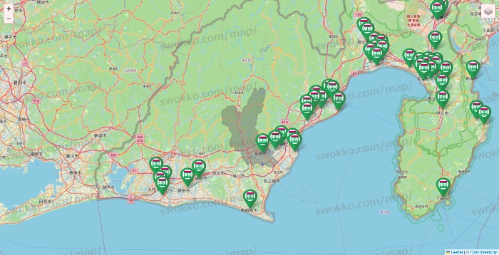 静岡県の業務スーパーの店舗地図