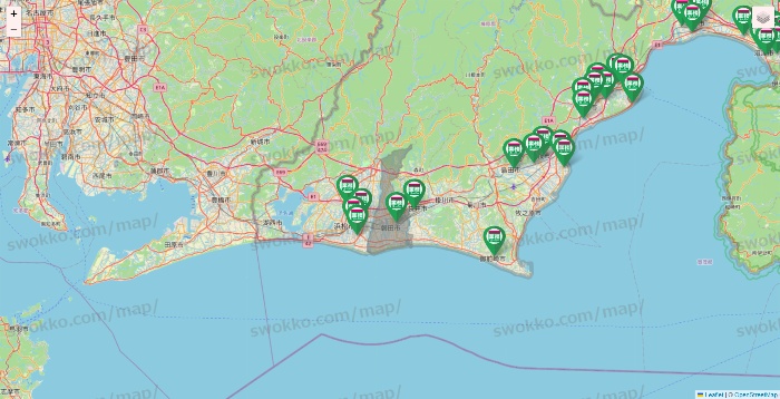 静岡県の業務スーパーの店舗地図