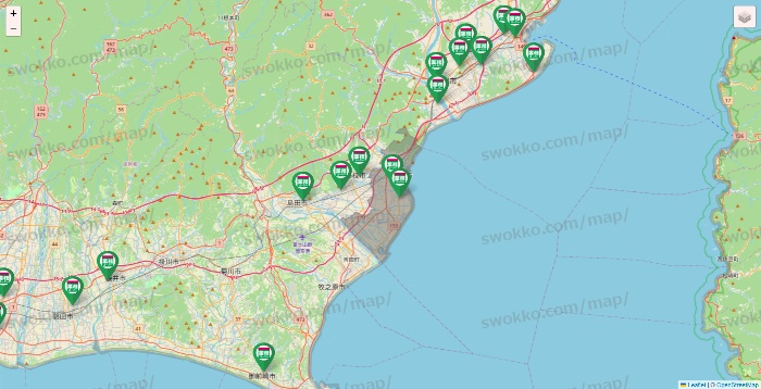 静岡県の業務スーパーの店舗地図