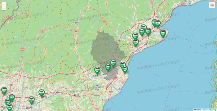 静岡県の業務スーパーの店舗地図