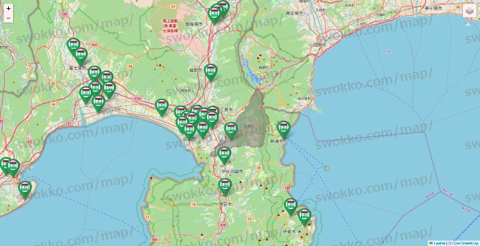 静岡県の業務スーパーの店舗地図