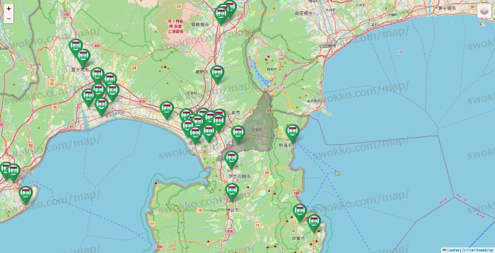 静岡県の業務スーパーの店舗地図