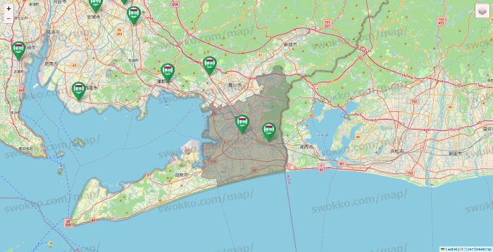 愛知県の業務スーパーの店舗地図