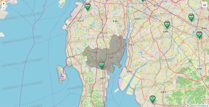 愛知県の業務スーパーの店舗地図