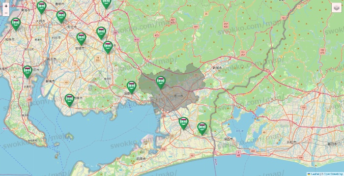 愛知県の業務スーパーの店舗地図