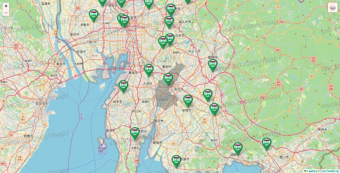 愛知県の業務スーパーの店舗地図