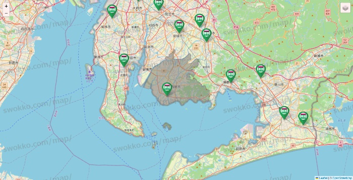 愛知県の業務スーパーの店舗地図