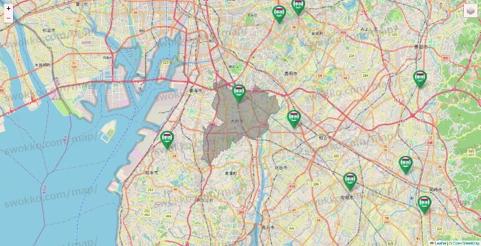 愛知県の業務スーパーの店舗地図