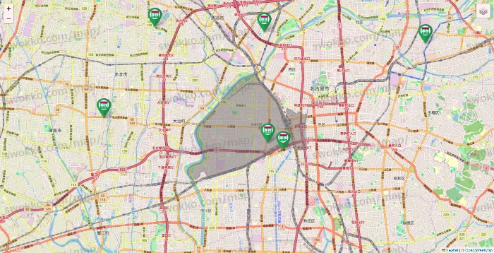 愛知県の業務スーパーの店舗地図