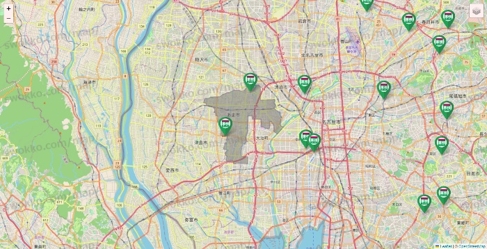 愛知県の業務スーパーの店舗地図