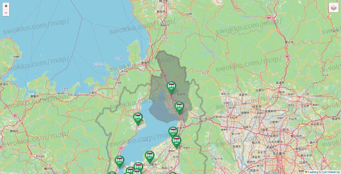 滋賀県の業務スーパーの店舗地図