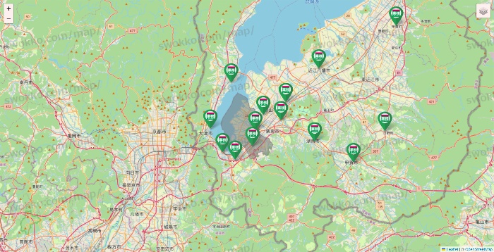 滋賀県の業務スーパーの店舗地図