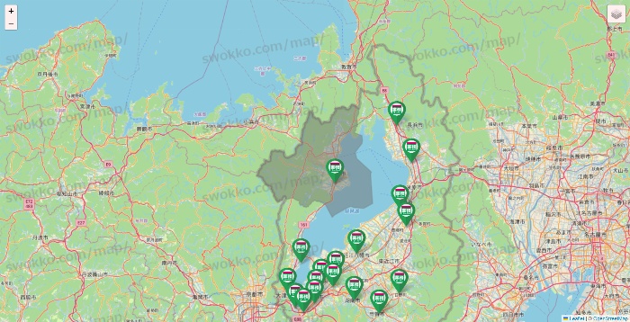 滋賀県の業務スーパーの店舗地図