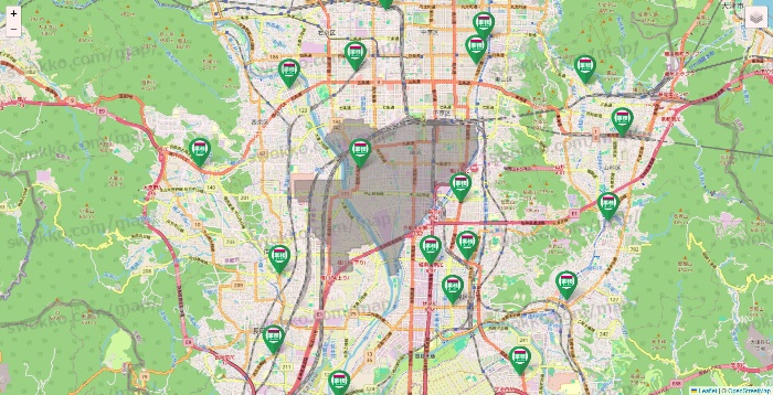 京都府の業務スーパーの店舗地図