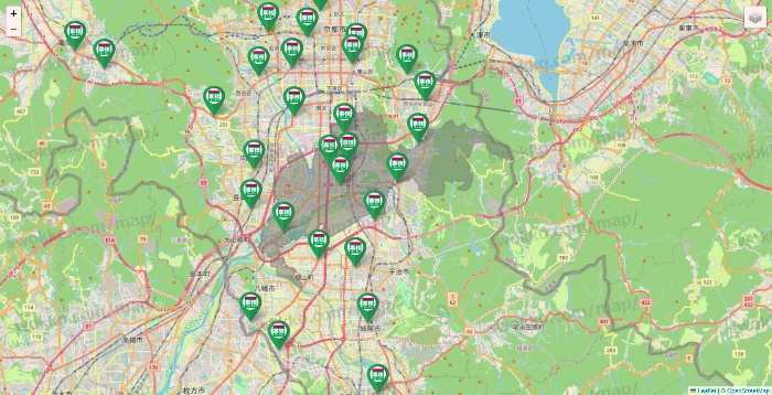 京都府の業務スーパーの店舗地図