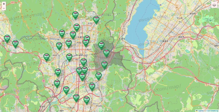 京都府の業務スーパーの店舗地図