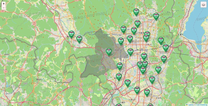 京都府の業務スーパーの店舗地図