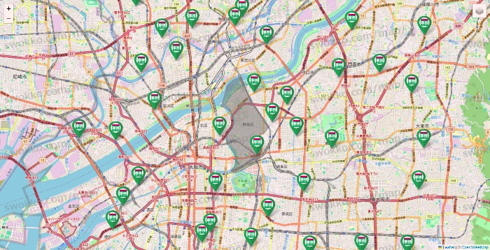 大阪府の業務スーパーの店舗地図