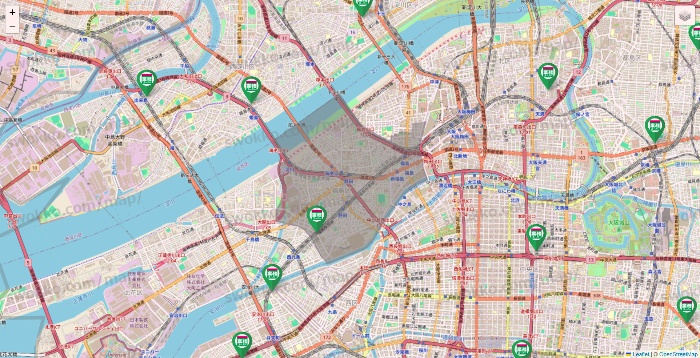 大阪府の業務スーパーの店舗地図