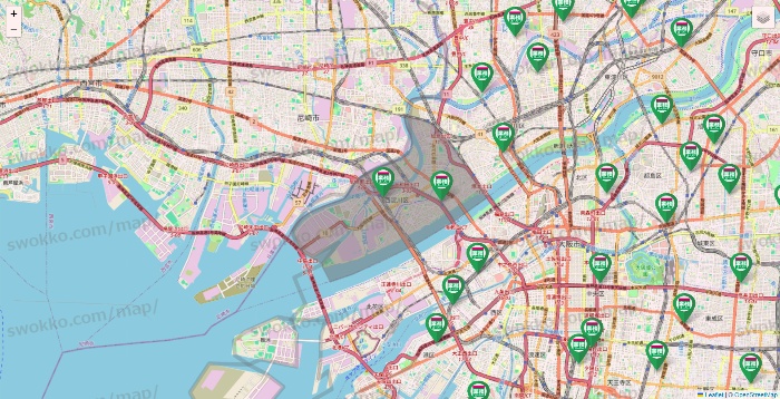 大阪府の業務スーパーの店舗地図