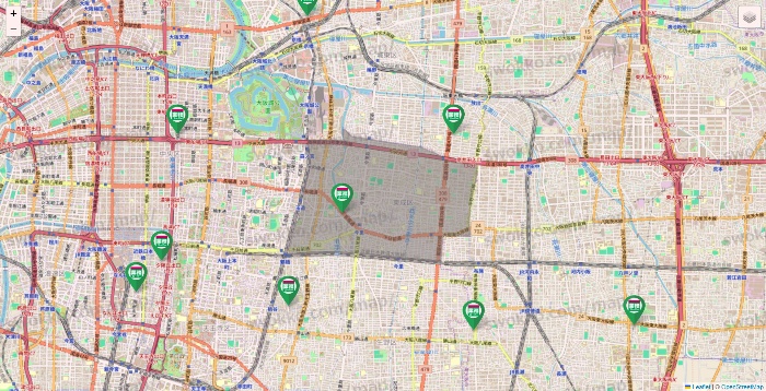 大阪府の業務スーパーの店舗地図