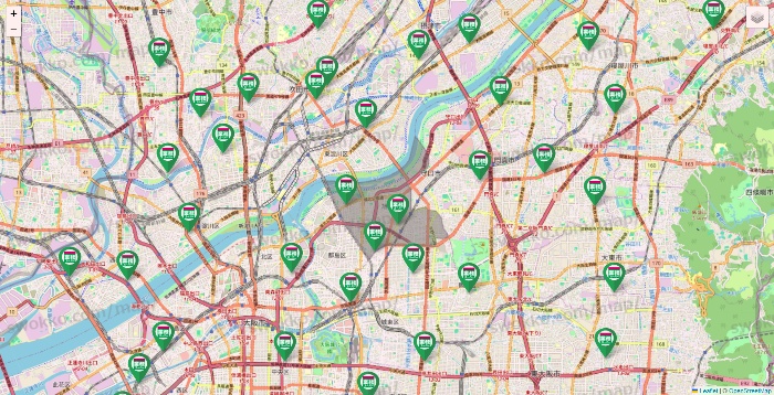 大阪府の業務スーパーの店舗地図