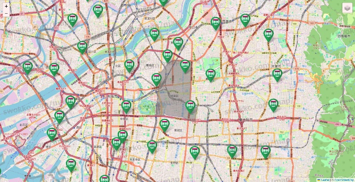 大阪府の業務スーパーの店舗地図