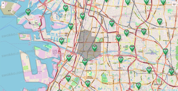 大阪府の業務スーパーの店舗地図