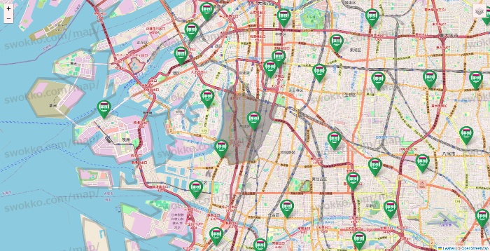 大阪府の業務スーパーの店舗地図