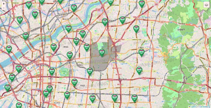 大阪府の業務スーパーの店舗地図