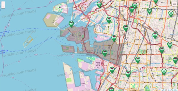 大阪府の業務スーパーの店舗地図