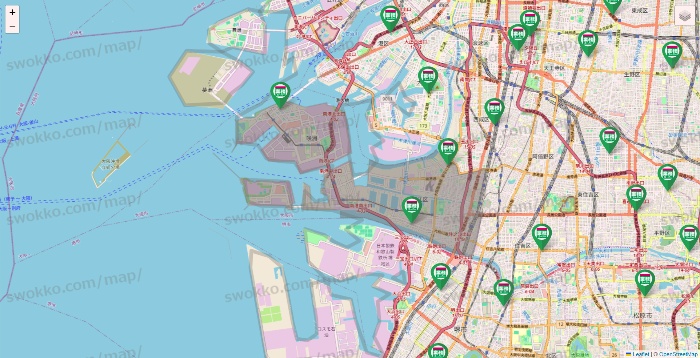 大阪府の業務スーパーの店舗地図