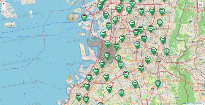 大阪府の業務スーパーの店舗地図