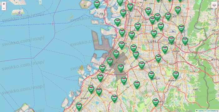 大阪府の業務スーパーの店舗地図