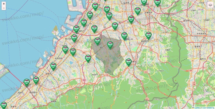 大阪府の業務スーパーの店舗地図