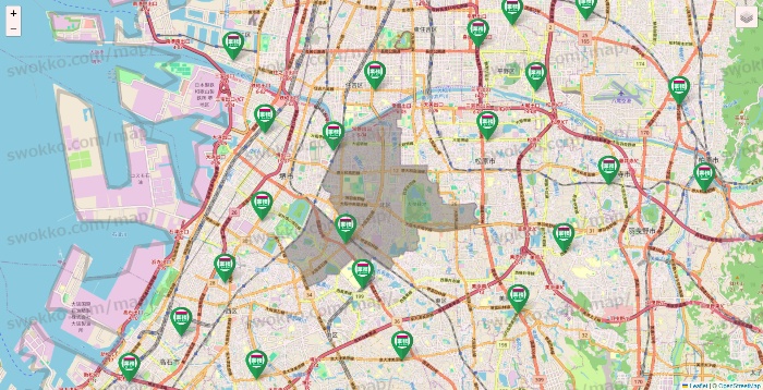 大阪府の業務スーパーの店舗地図