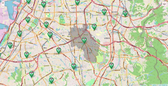 大阪府の業務スーパーの店舗地図