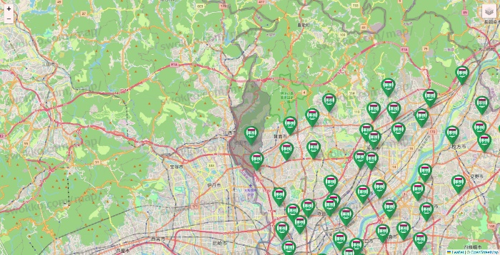 大阪府の業務スーパーの店舗地図