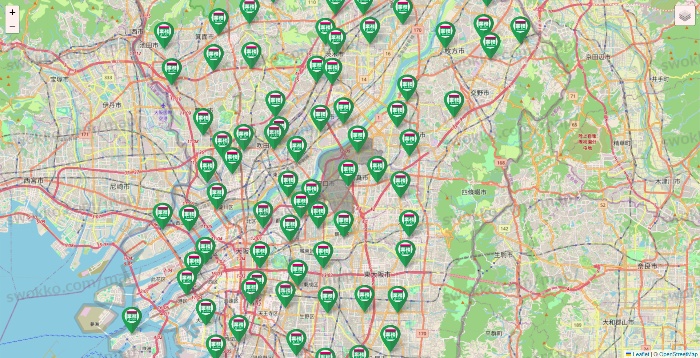 大阪府の業務スーパーの店舗地図