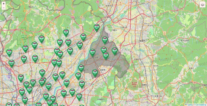 大阪府の業務スーパーの店舗地図