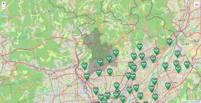 大阪府の業務スーパーの店舗地図