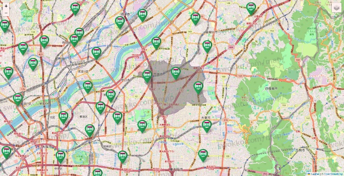 大阪府の業務スーパーの店舗地図