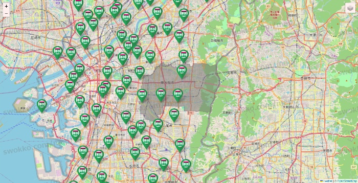 大阪府の業務スーパーの店舗地図