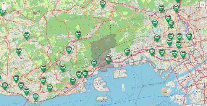 兵庫県の業務スーパーの店舗地図