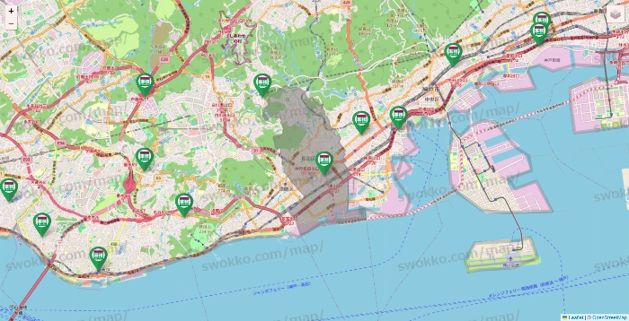 兵庫県の業務スーパーの店舗地図