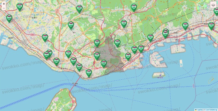 兵庫県の業務スーパーの店舗地図