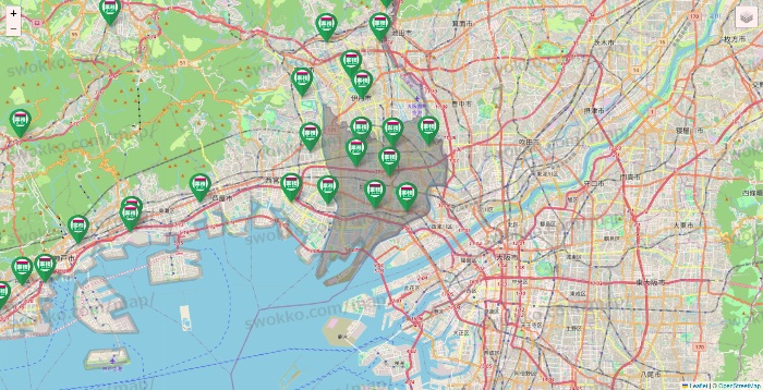 兵庫県の業務スーパーの店舗地図