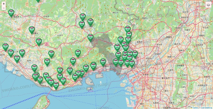 兵庫県の業務スーパーの店舗地図